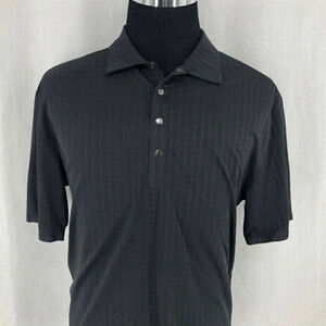 NIKE Tiger Woods Platinum Black Vertical Textured Golf Polo - Size XL